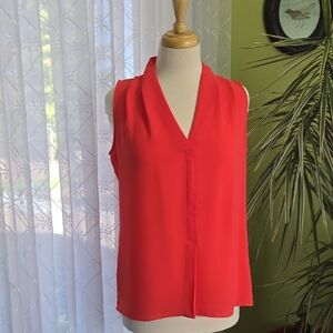 Rose & Olive Vibrant Orange Sleeveless Blouse
